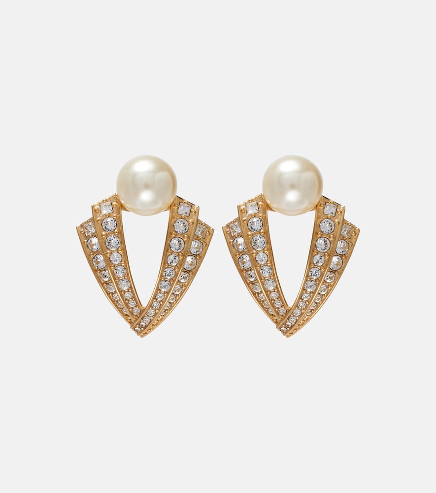Valentino Garavani Je Les V Embellished Earrings In Gold