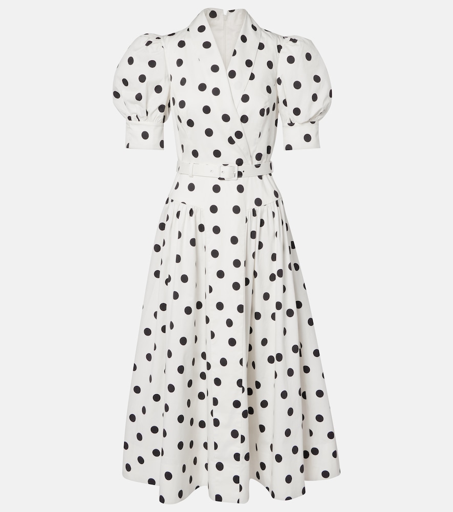 Rebecca Vallance Maisie polka-dot cotton-blend midi dress