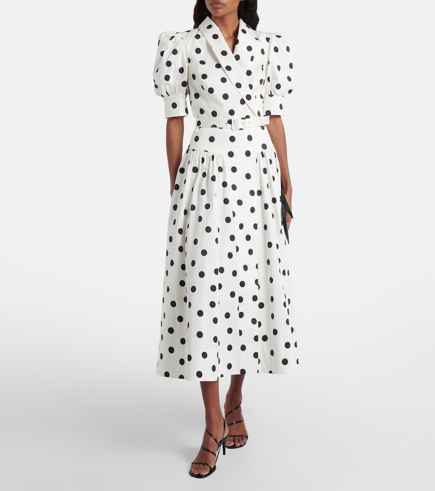 Rebecca Vallance Maisie polka-dot cotton-blend midi dress