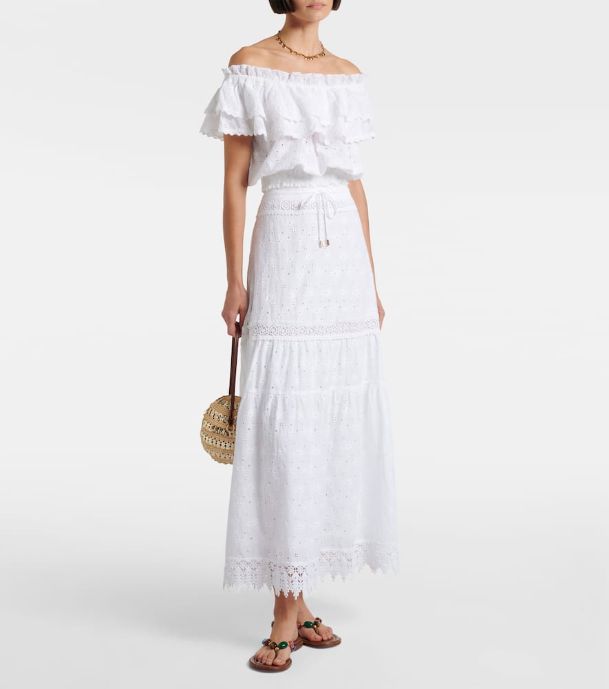 Melissa Odabash Alessia Cotton Maxi Skirt In White