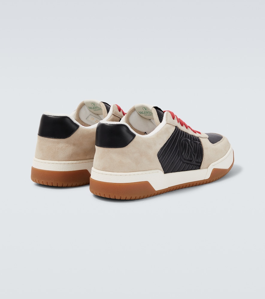 Valentino Garavani Sneakers Contrasting Panels Perforated Detailing Rubber Sole In Multi