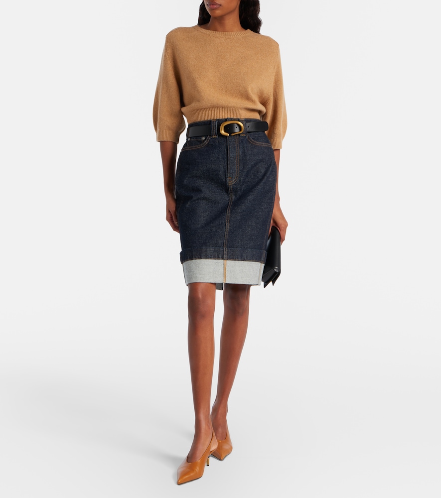 Khaite Kendra denim midi skirt