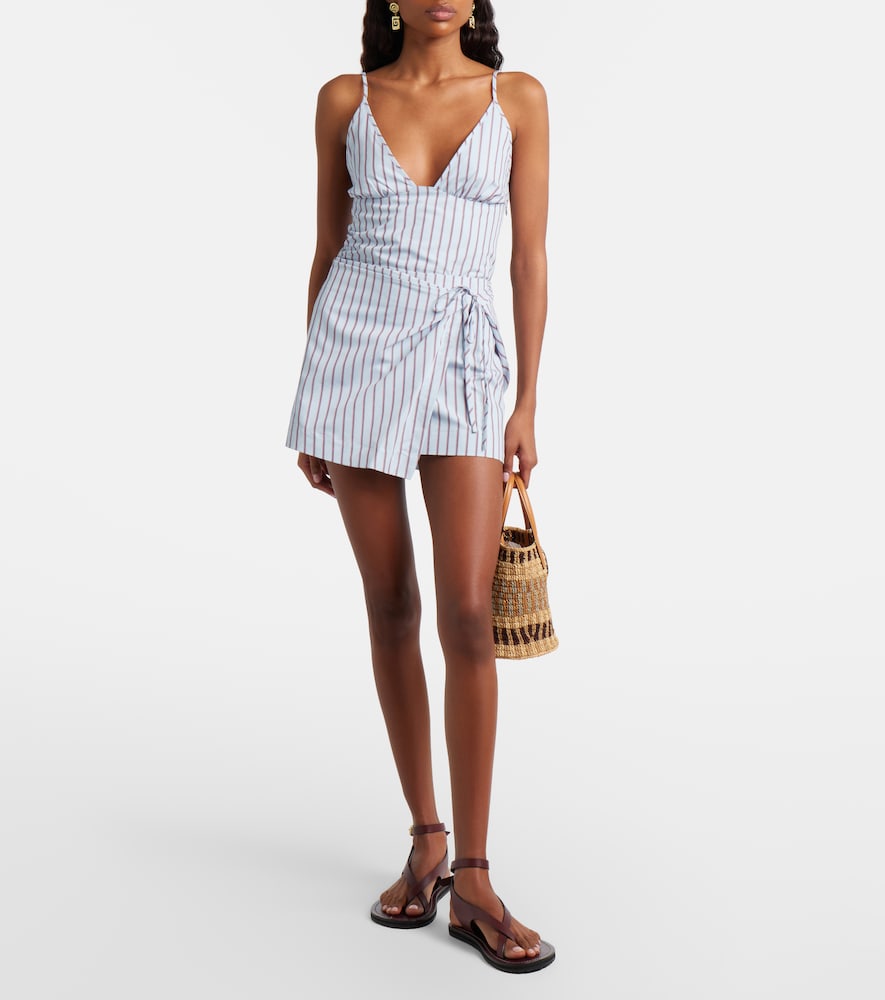 Lista Pinstripe Cotton-Blend Top