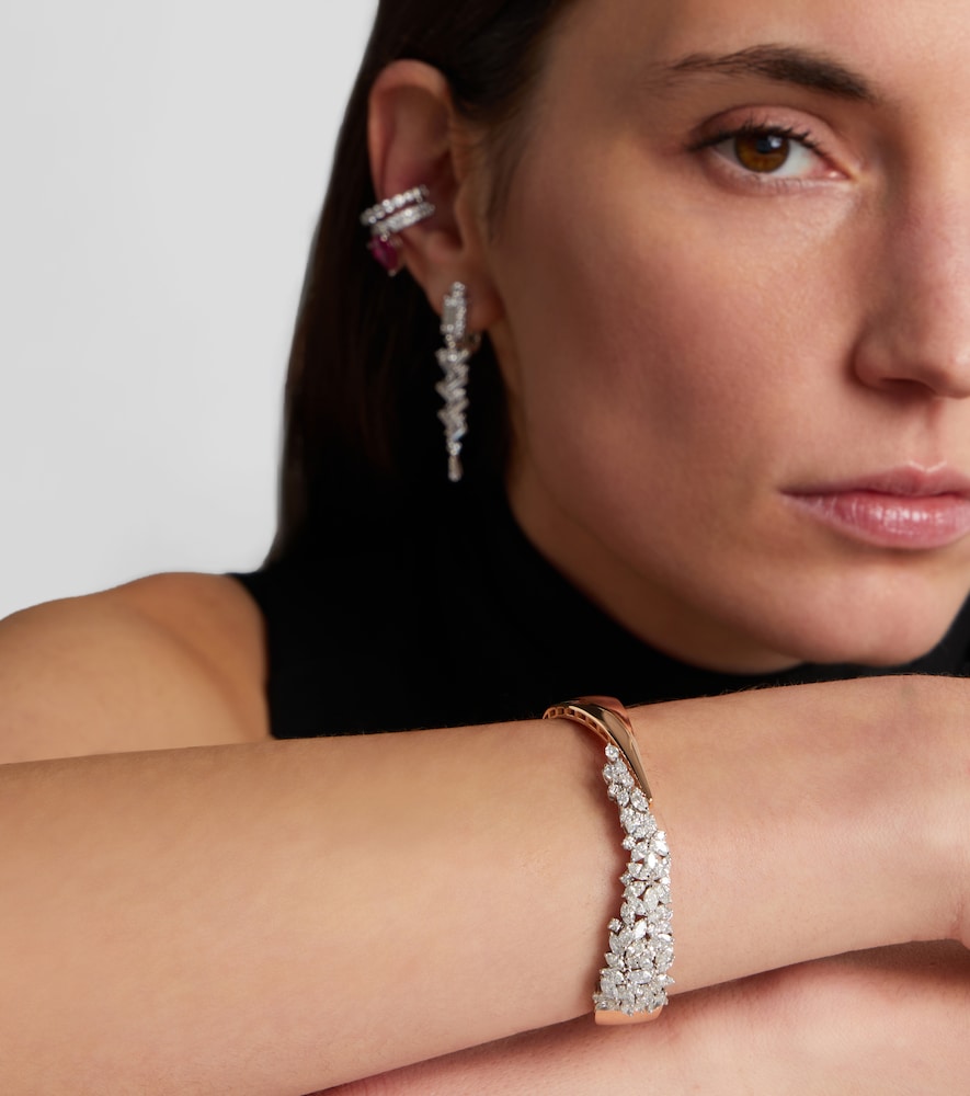Yeprem 18kt rose and white gold bracelet with diamonds