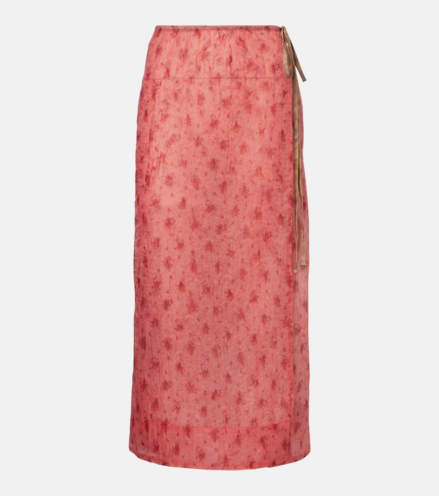 Ganni Printed organza wrap skirt　Ganni プリント オーガンジー ラップ スカート Ganni