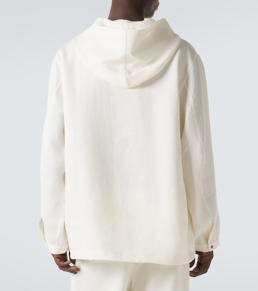  God's True Cashmere God's True Cashmere Hooded Linen Jacket With Amethyst 