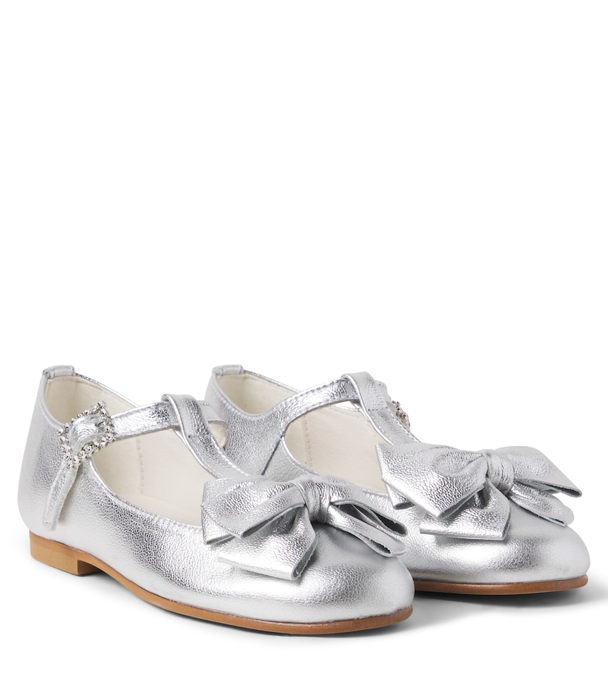 La Coqueta Ballerine Tessa in pelle metallizzata
