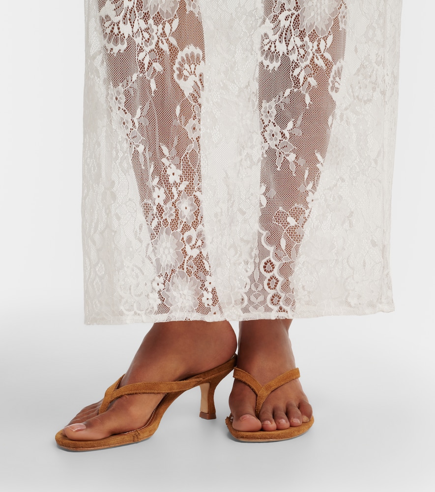  Aya Muse Aya Muse Eteri Bow-detail Floral Lace Maxi Skirt 