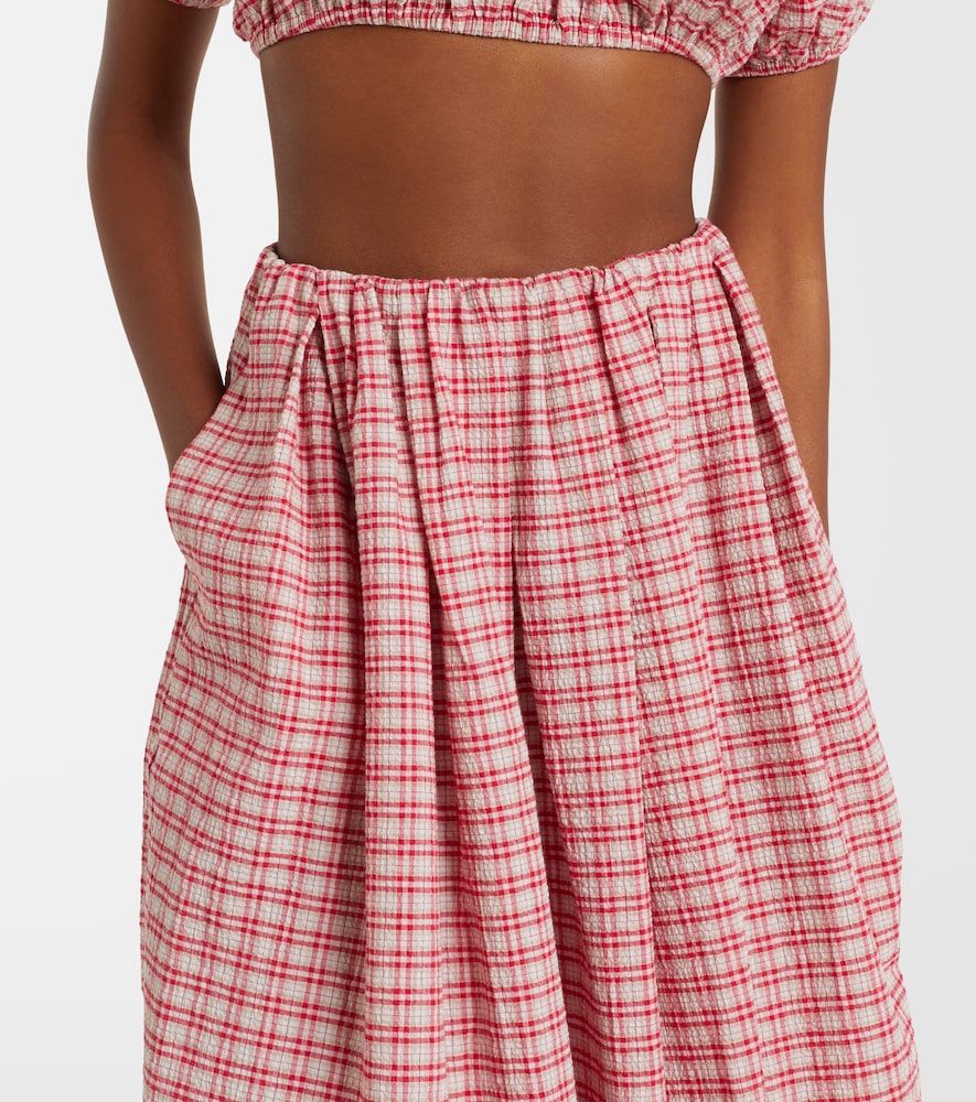 Agora Checked Cotton Midi