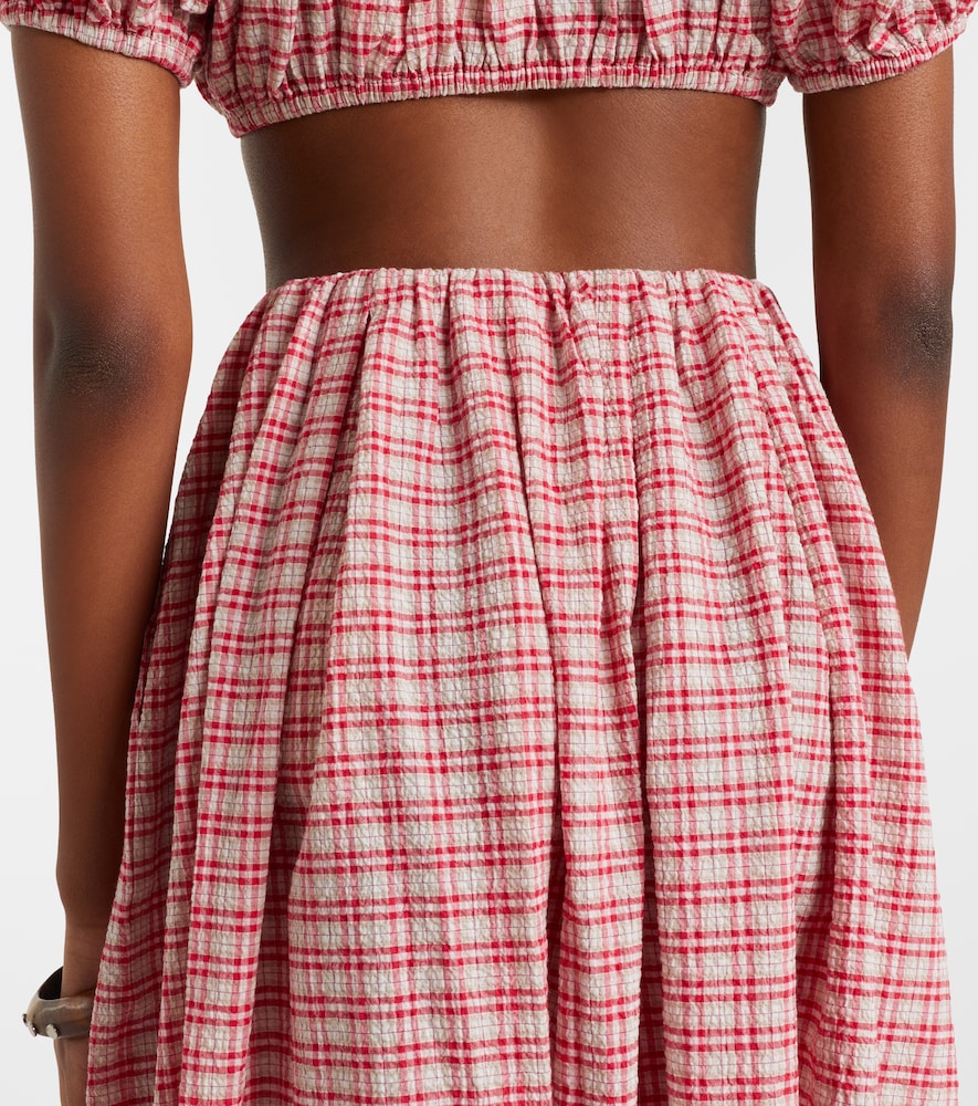  Faithfull Faithfull Agora Checked Cotton Midi Skirt 