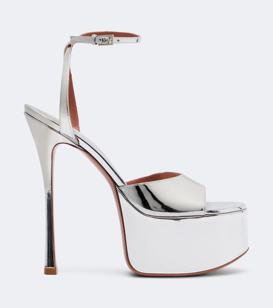 Aya Mirrored Leather Platform Sandals