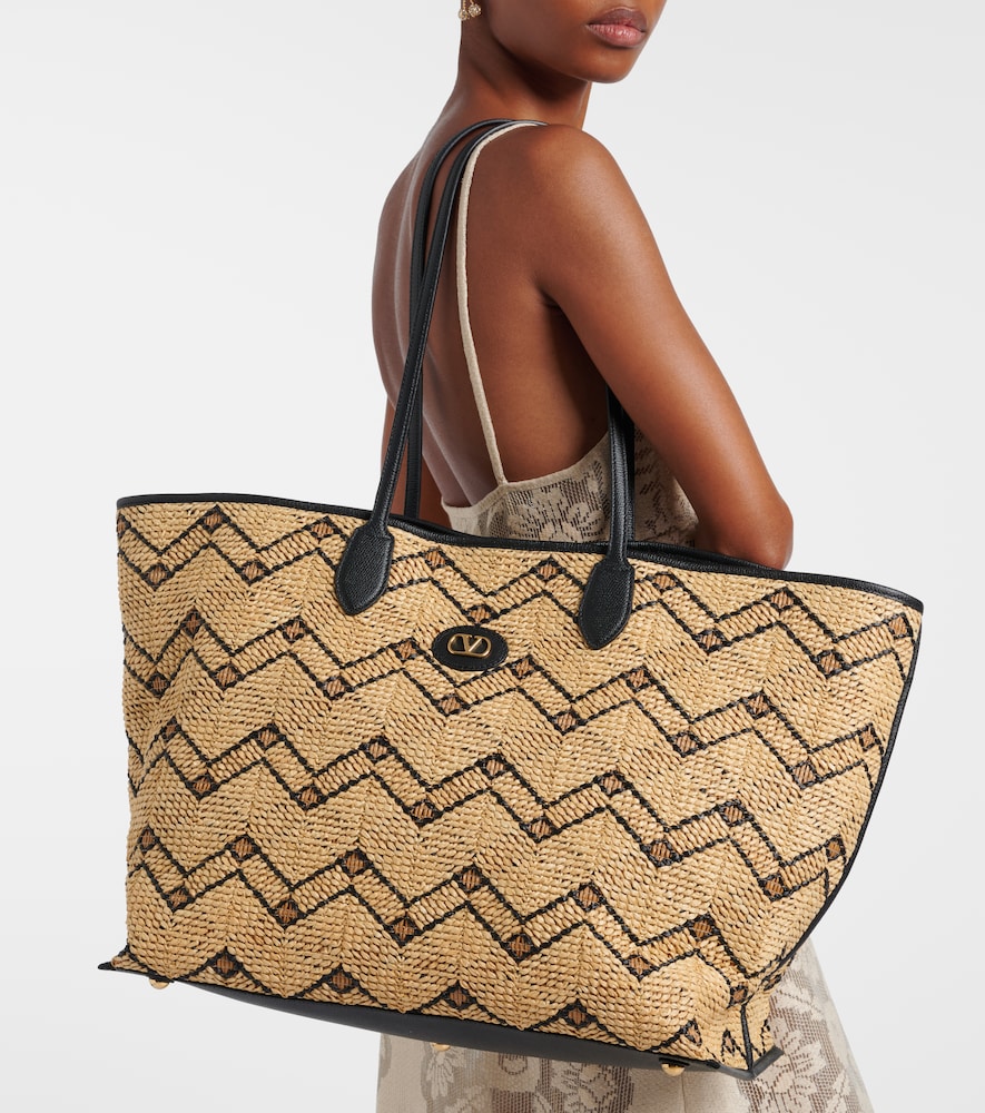 Valentino Garavani VLogo Large raffia tote bag