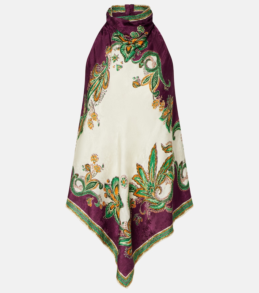 Alemais Women's Purple Ruthie Floral Halterneck Top UK Size 10 - Mytheresa