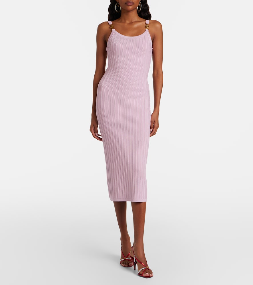 Versace Medusa ribbed-knit midi dress