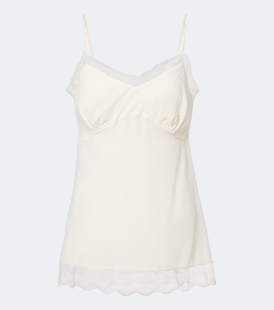 Camisole aus Crêpe de Chine mit Spitze