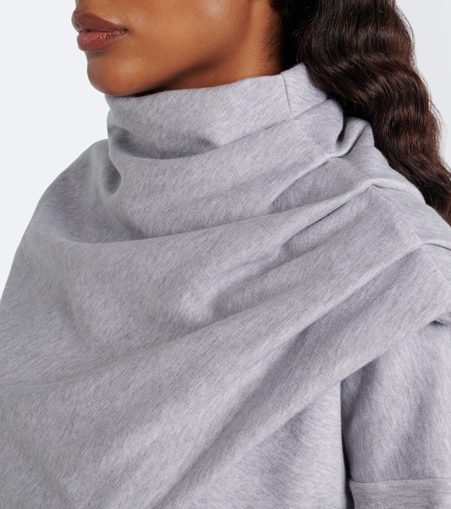 Draped Cotton-Blend Jersey Sweatshirt