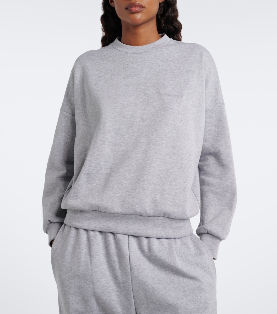 Draped Cotton-Blend Jersey Sweatshirt