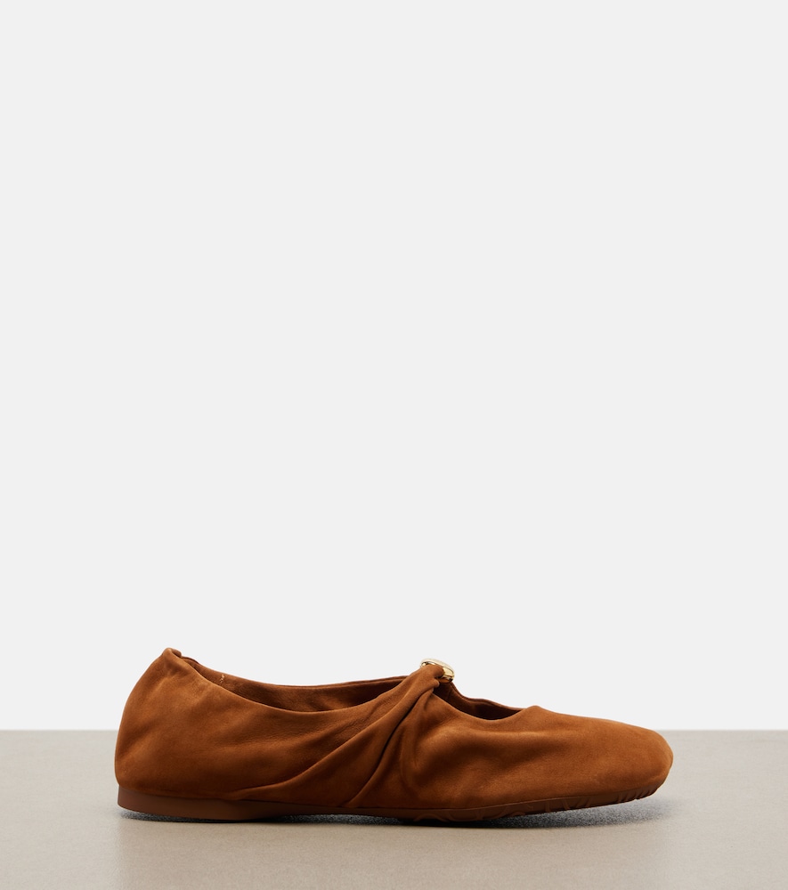  Loewe Loewe Pebble Soft Suede Mary Jane Flats 