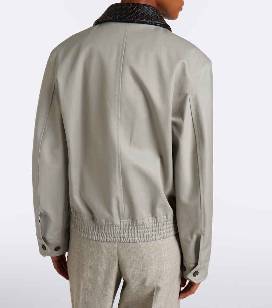 Intrecciato Oversized Cotton Blouson Jacket