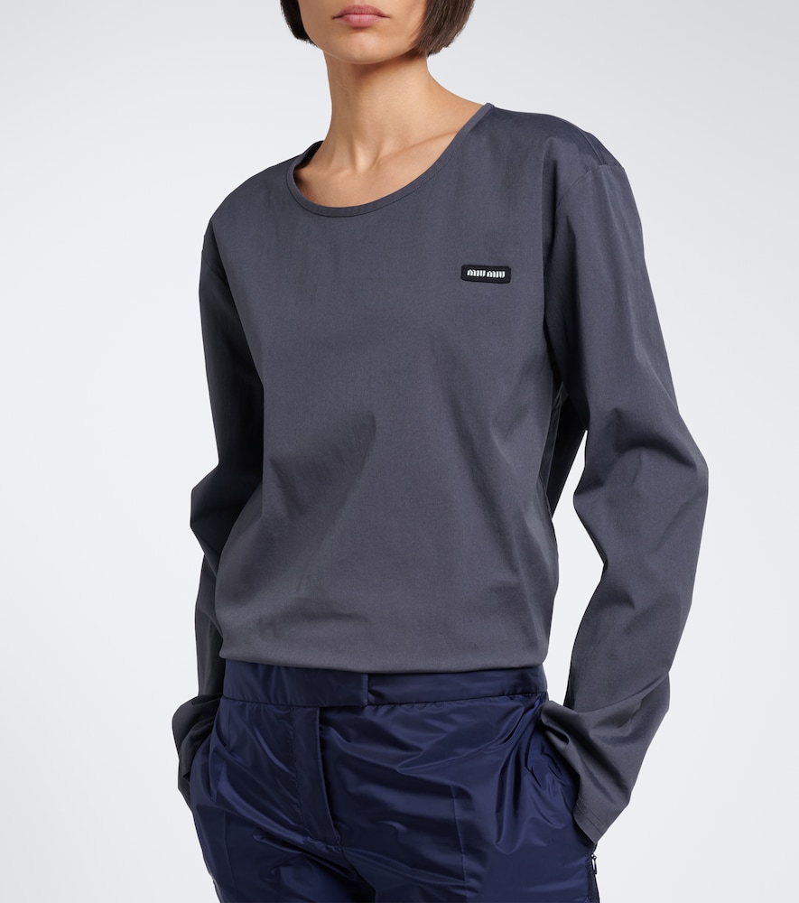 Cotton-Blend Poplin T-Shirt
