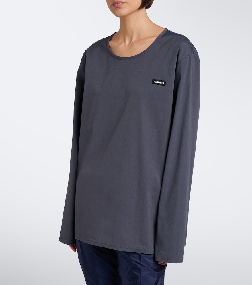 Cotton-Blend Poplin T-Shirt