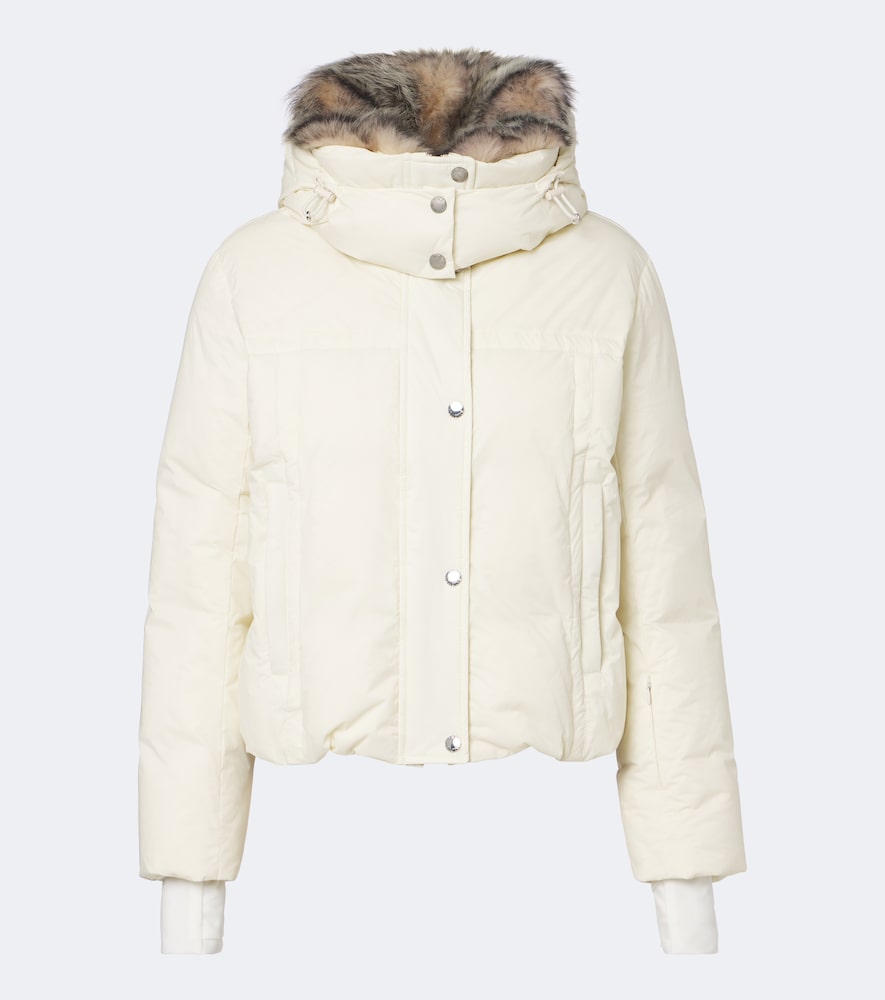 Shearling-Trimmed Hooded Down Ski Jacket
