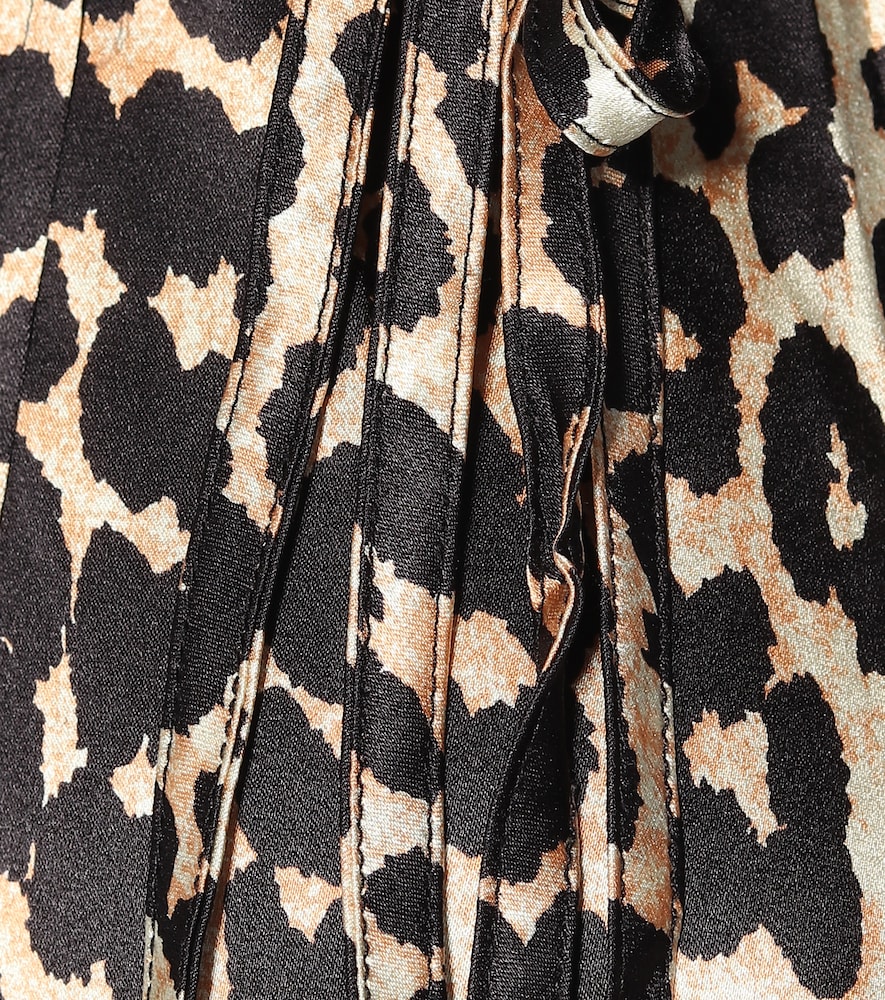  Ganni Ganni Leopard-printed Stretch-silk Dress 