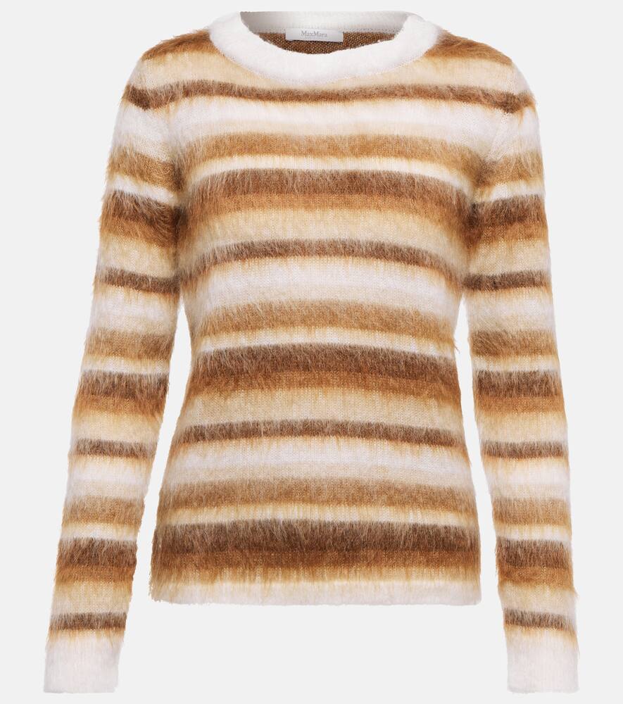 MAX MARA COLONIA STRIPED MOHAIR-BLEND SWEATER