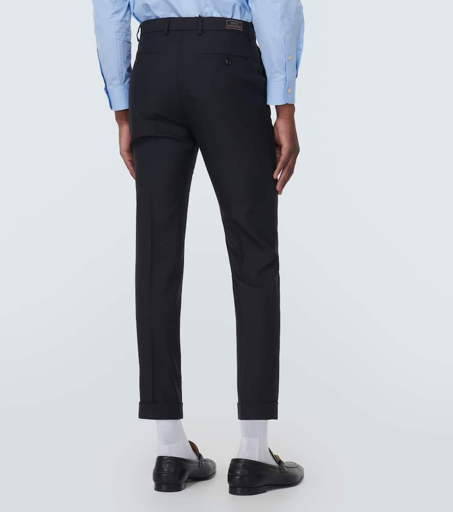 Shop Gucci Twill Slim Pants In Blue