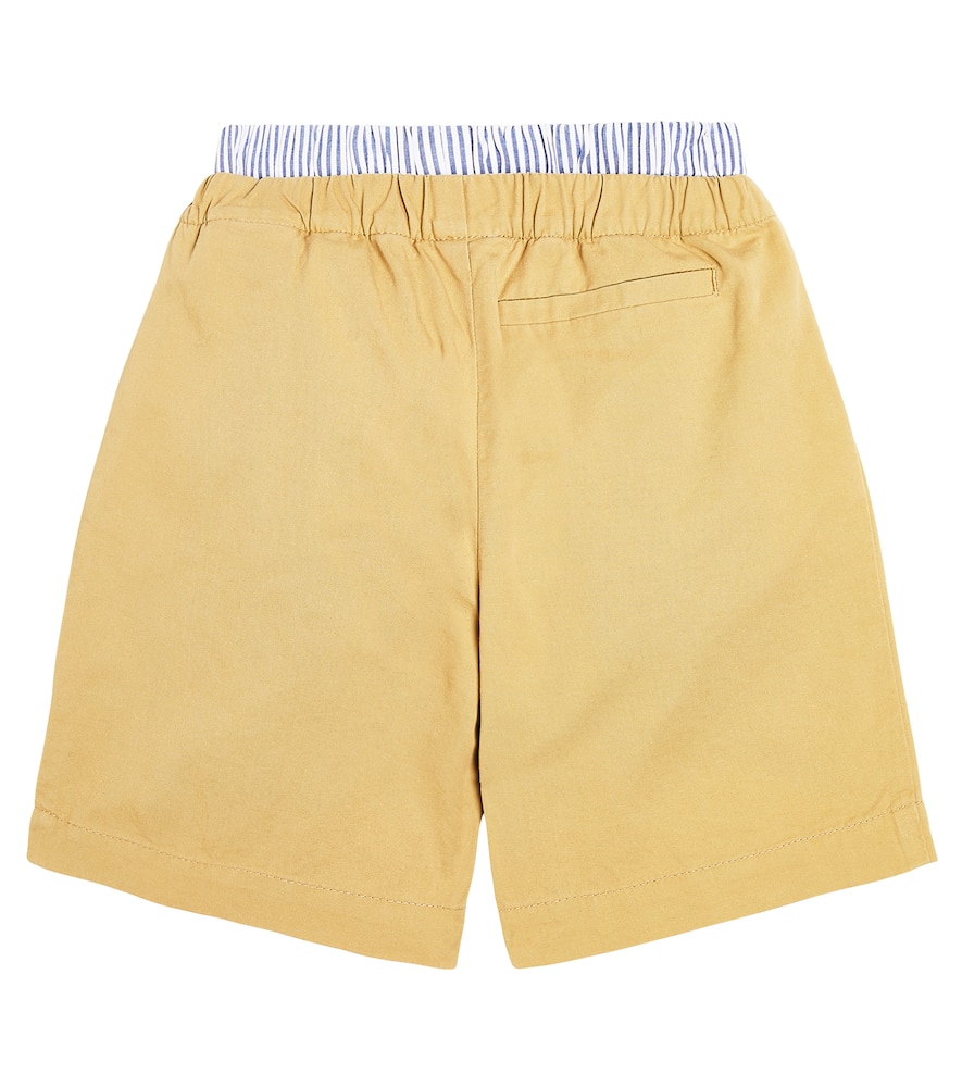 Shop Off-white Baseball Logo Cotton Shorts In Beige