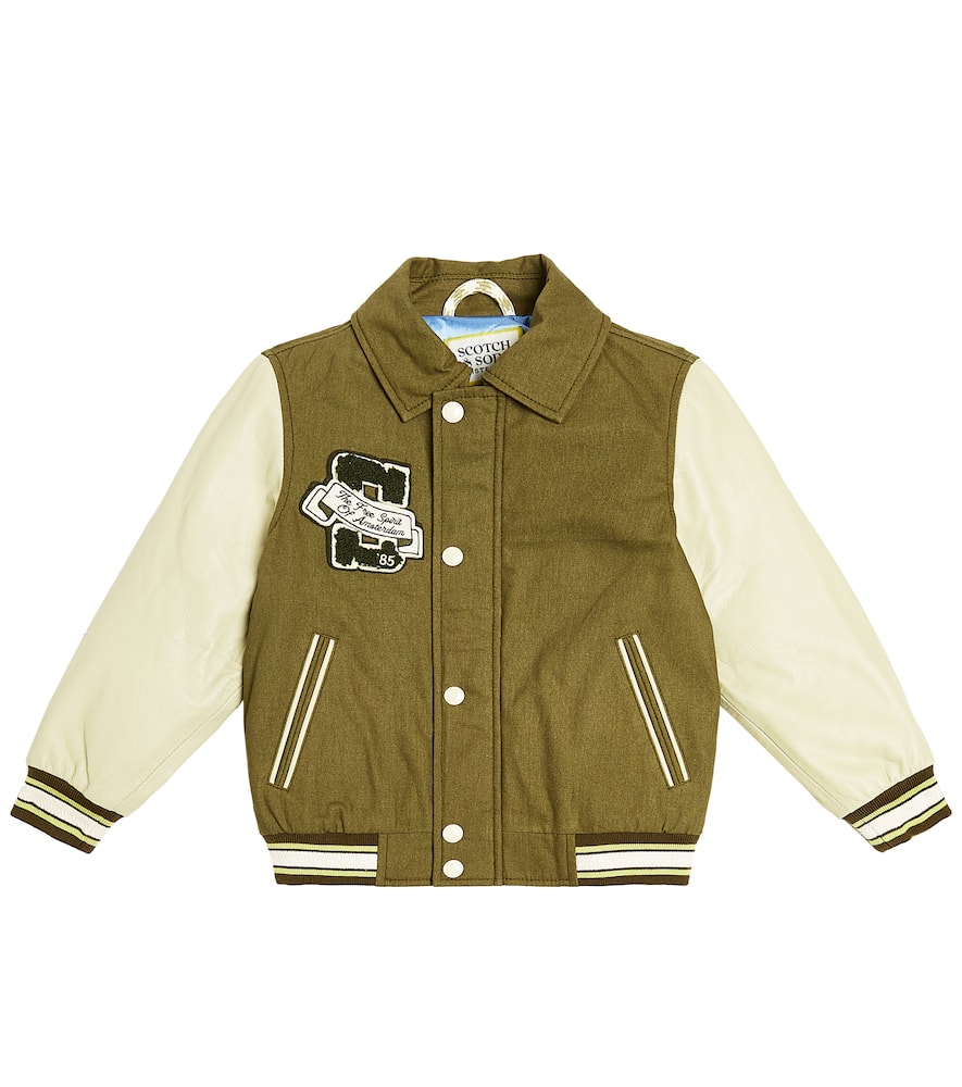 Scotch & Soda Kids Logo cotton varsity jacket