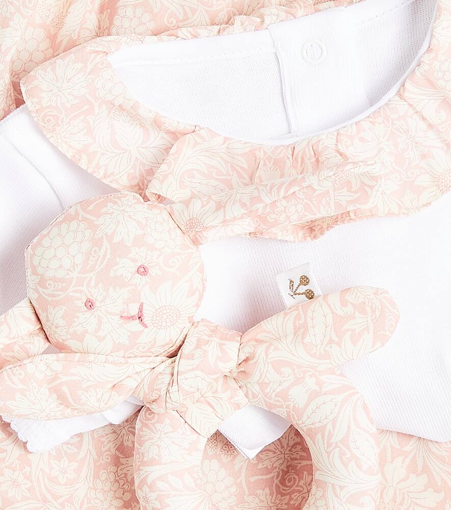 Bonpoint Baby Cotton Top, Bloomers And Rattle Set In Pink