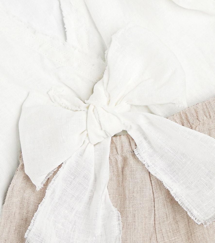Il Gufo Baby Set Aus Hemd Und Shorts Aus Leinen In Nude