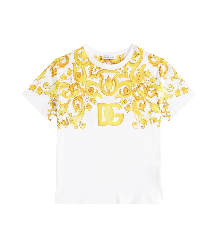Dolce & Gabbana Majolica Jersey T-shirt In Multicoloured