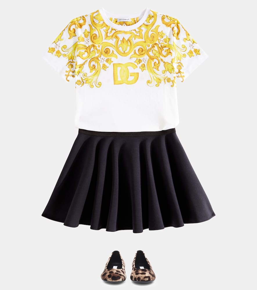 Dolce & Gabbana Majolica Jersey T-shirt In Multicoloured