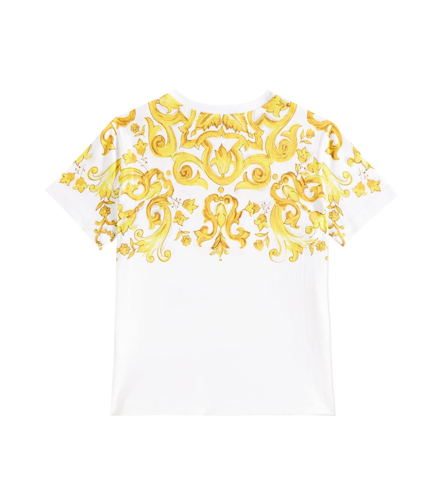 Dolce & Gabbana Majolica Jersey T-shirt In Multicoloured