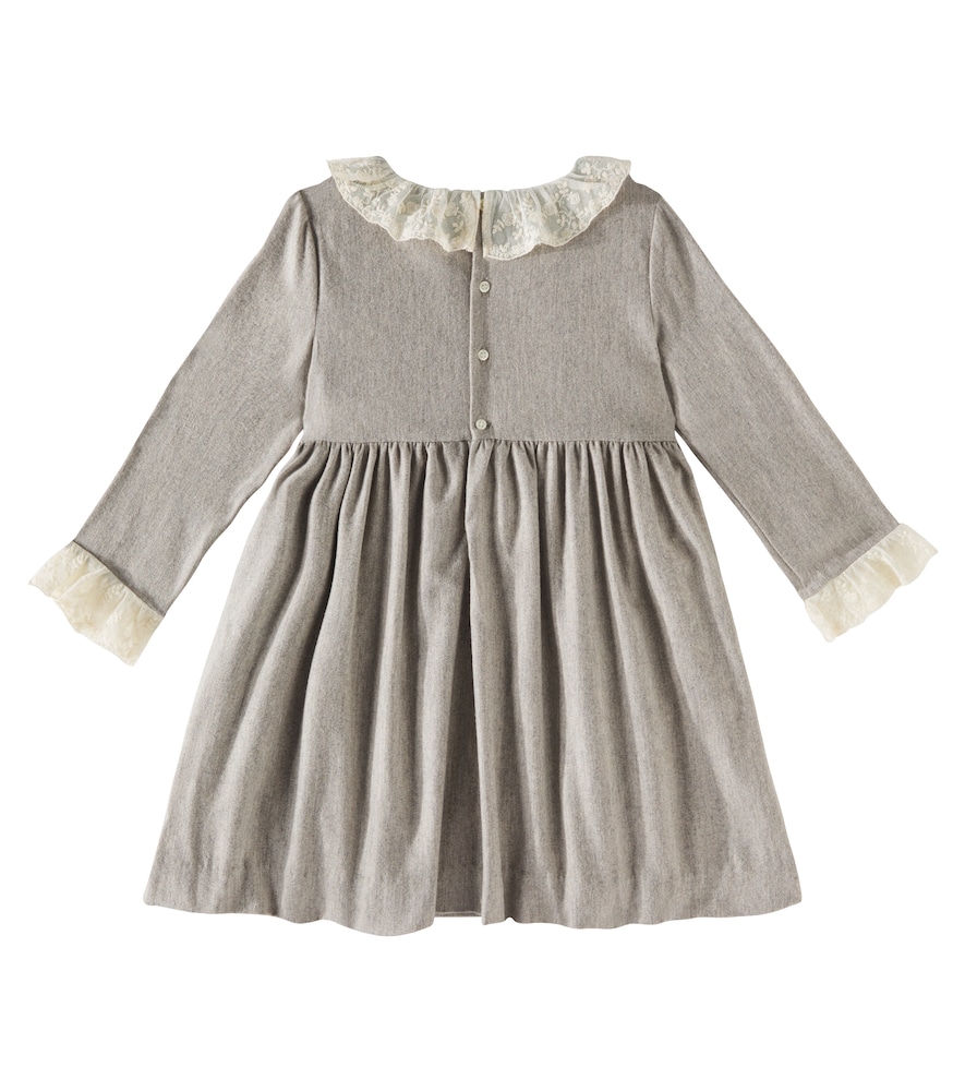  Bonpoint Bonpoint Flavie Tulle-trimmed Flannel Dress 