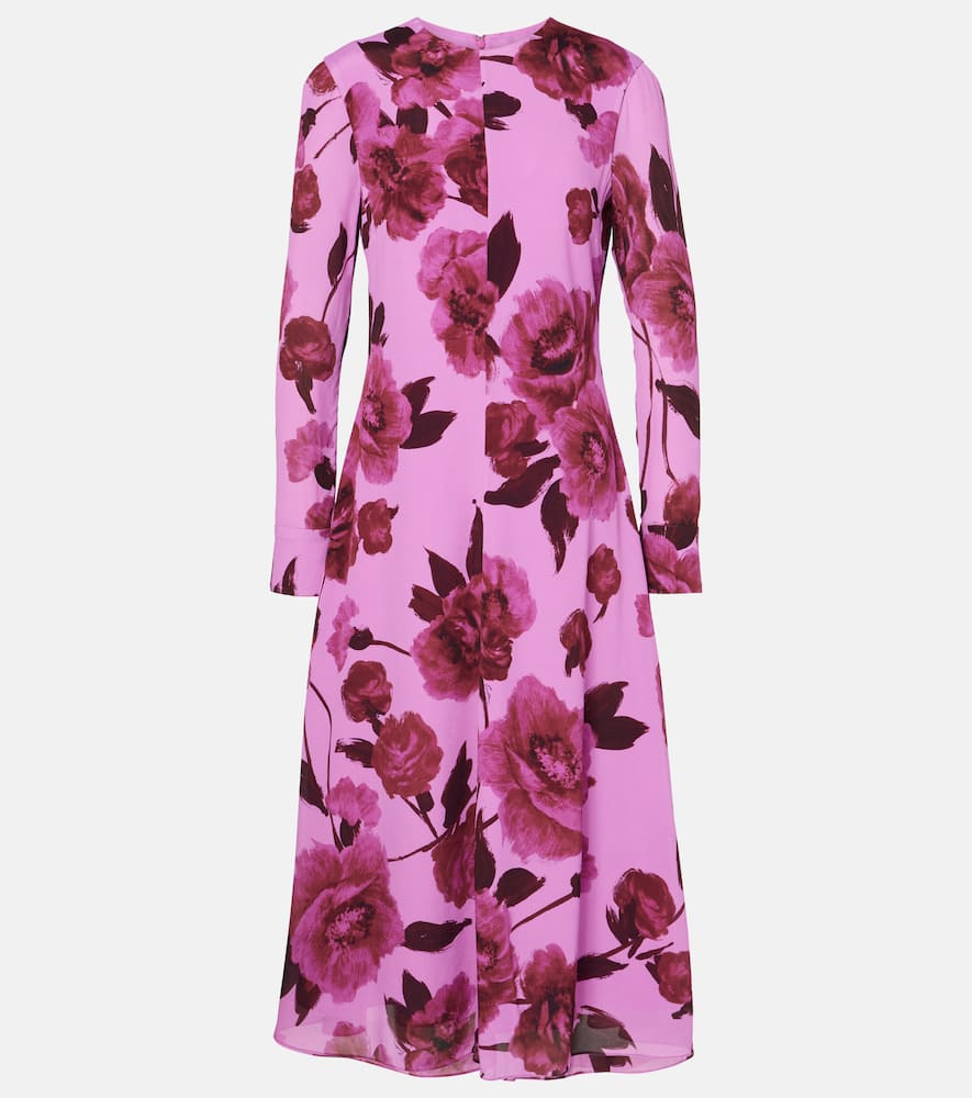 ERDEM FLORAL CREPE MIDI DRESS 