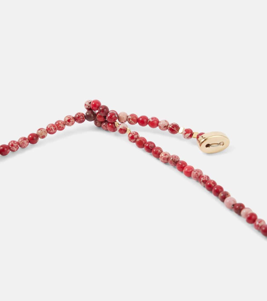 Isabel Marant Jolana Gold-tone Jasper And Bone Necklace In Red