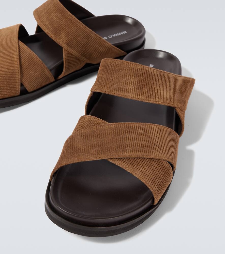 Manolo Blahnik Sandalen Seaton Aus Veloursleder In Beige