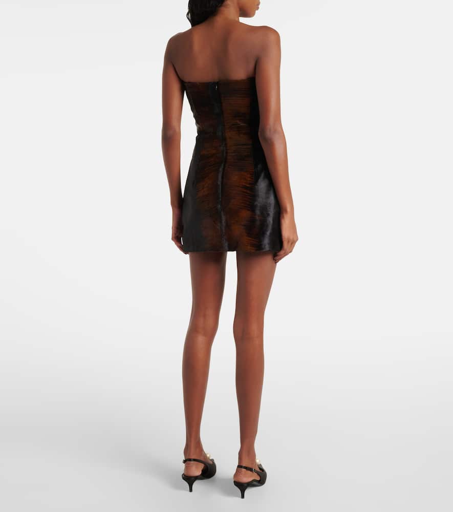 Magda Butrym Bustier-kleid Aus Kalbshaar In Braun