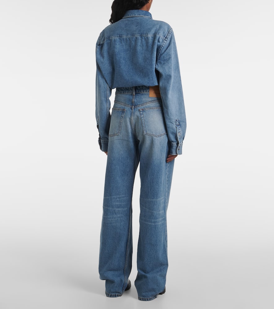 Ami Alexandre Mattiussi High-rise Wide-leg Jeans In Blue