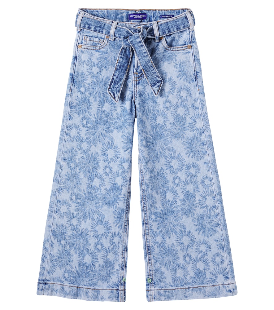 Scotch & Soda The Wave Floral Belted Jeans In Blue