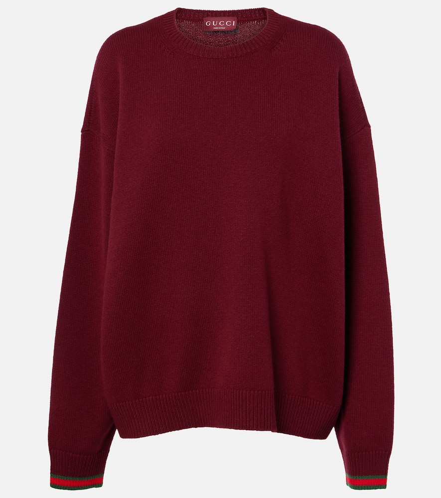 Gucci Oversize Wool And Cashmere Sweater In Red