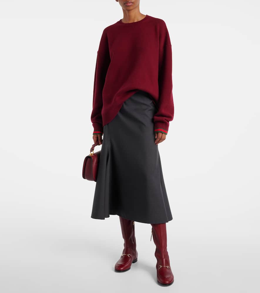 Gucci Oversize Wool And Cashmere Sweater In Red