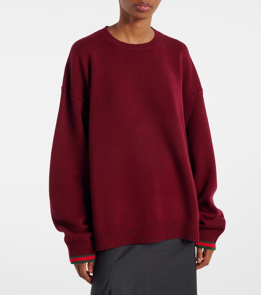 Gucci Oversize Wool And Cashmere Sweater In Red
