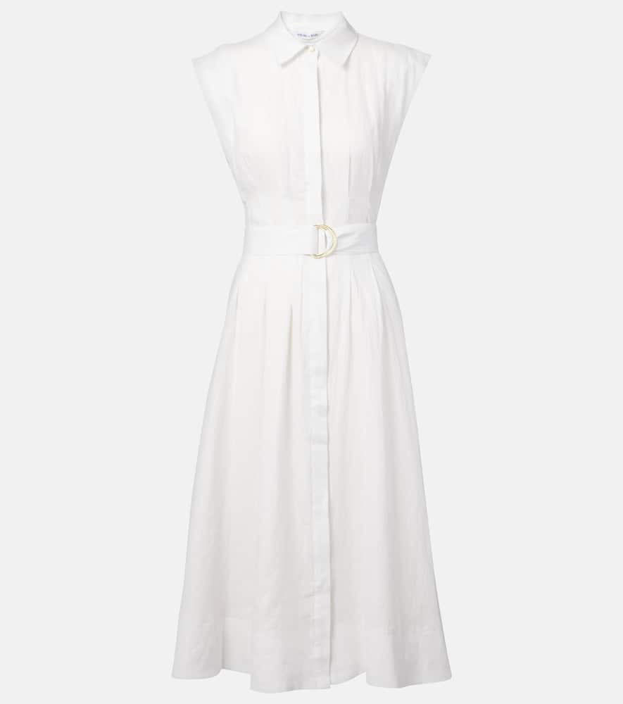 Loreta belted linen midi dress
