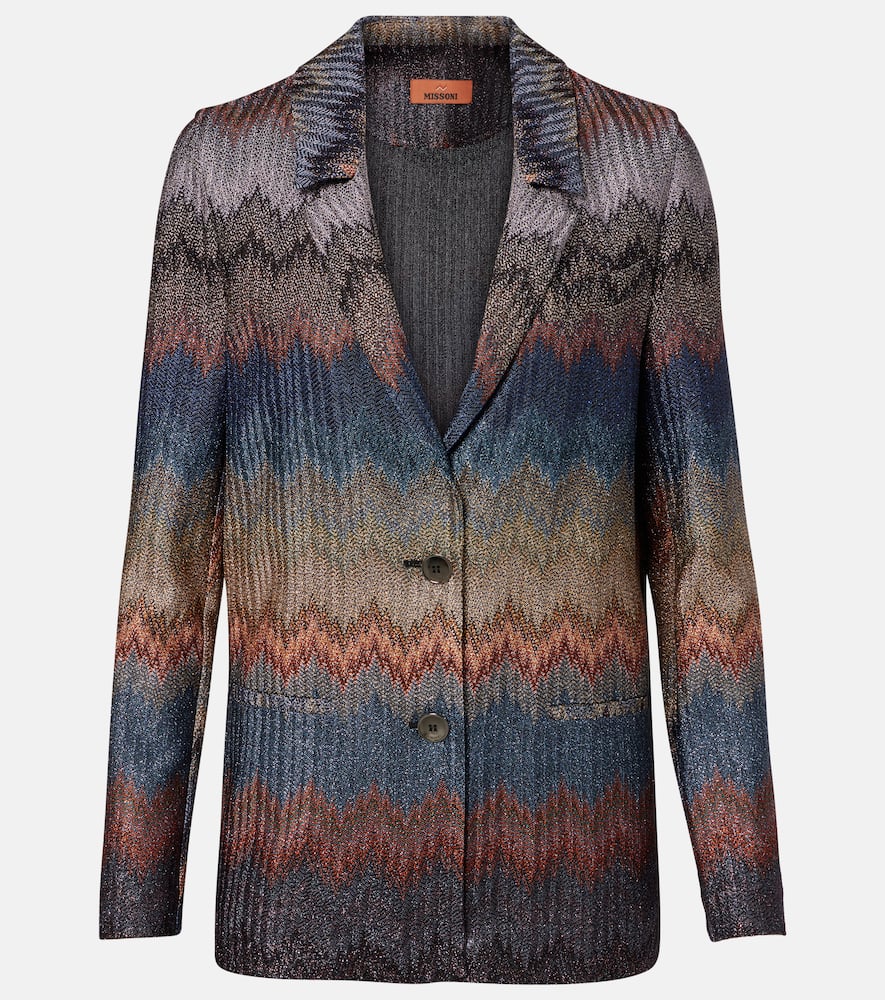 Missoni Zigzag Lamé Blazer In Blue