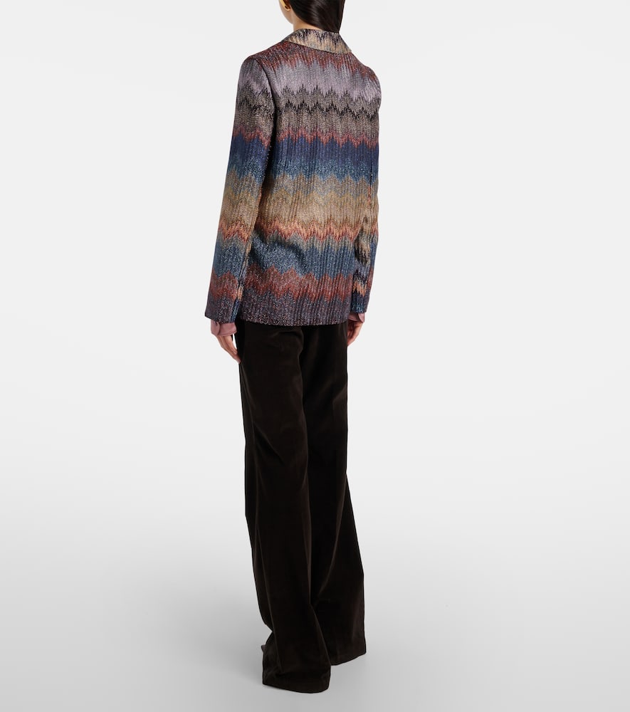 Missoni Chevron-pattern Blazer In Blue