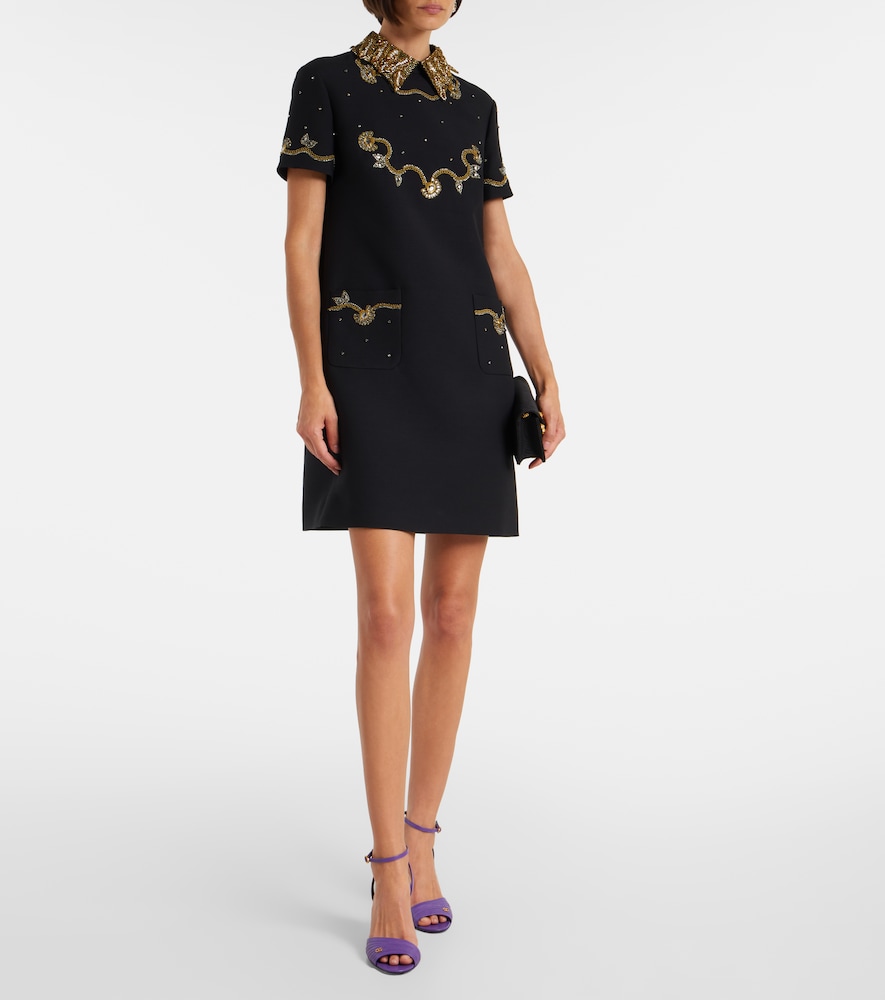  Valentino Valentino Verziertes Minikleid Aus Crepe Couture 